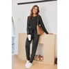 Ekouaer Pajamas for Women Comfy Long Sleeve Jogger Set Lounge Pjs Set(Black Polka Dots)