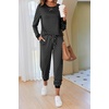 Ekouaer Pajamas for Women Comfy Long Sleeve Jogger Set Lounge Pjs Set(Black Polka Dots)