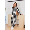 Ekouaer Pajamas for Women Comfy Long Sleeve Jogger Set Lounge Pjs Set(Black White Plaid)