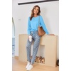Ekouaer Pajamas for Women Comfy Long Sleeve Jogger Set Lounge Pjs Set(Blue Polka Dots)