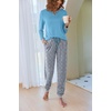 Ekouaer Pajamas for Women Comfy Long Sleeve Jogger Set Lounge Pjs Set(Blue Polka Dots)