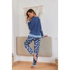 Ekouaer Pajamas for Women Comfy Long Sleeve Jogger Set Lounge Pjs Set(Blue Sheep)