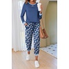 Ekouaer Pajamas for Women Comfy Long Sleeve Jogger Set Lounge Pjs Set(Blue Sheep)