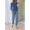 Ekouaer Pajamas for Women Comfy Long Sleeve Jogger Set Lounge Pjs Set(Blue Sheep)