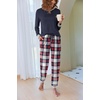 Ekouaer Pajamas for Women Comfy Long Sleeve Jogger Set Lounge Pjs Set(Classic Navy Plaid)