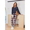 Ekouaer Pajamas for Women Comfy Long Sleeve Jogger Set Lounge Pjs Set(Classic Navy Plaid)