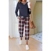 Ekouaer Pajamas for Women Comfy Long Sleeve Jogger Set Lounge Pjs Set(Classic Navy Plaid)