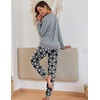 Ekouaer Pajamas for Women Comfy Long Sleeve Jogger Set Lounge Pjs Set(Grey Contrast Plaid)