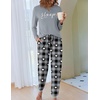 Ekouaer Pajamas for Women Comfy Long Sleeve Jogger Set Lounge Pjs Set(Grey Contrast Plaid)