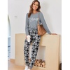 Ekouaer Pajamas for Women Comfy Long Sleeve Jogger Set Lounge Pjs Set(Grey Contrast Plaid)