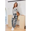 Ekouaer Pajamas for Women Comfy Long Sleeve Jogger Set Lounge Pjs Set(Grey Plaid)