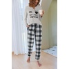 Ekouaer Pajamas for Women Comfy Long Sleeve Jogger Set Lounge Pjs Set(Grey Plaid)
