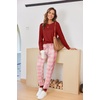 Ekouaer Pajamas for Women Comfy Long Sleeve Jogger Set Lounge Pjs Set(Light Red Plaid)