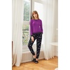 Ekouaer Pajamas for Women Comfy Long Sleeve Jogger Set Lounge Pjs Set(Purple Polka Dots)