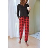 Ekouaer Pajamas for Women Comfy Long Sleeve Jogger Set Lounge Pjs Set(Red Plaid)