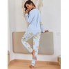Ekouaer Pajamas for Women Comfy Long Sleeve Jogger Set Lounge Pjs Set(Teddy-blue)