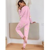 Ekouaer Pajamas for Women Comfy Long Sleeve Jogger Set Lounge Pjs Set(Teddy-pink)