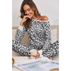 Ekouaer Pajamas for Women Comfy Long Sleeve Jogger Set Lounge Pjs Set(White Leopard)