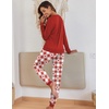 Ekouaer Pajamas for Women Comfy Long Sleeve Jogger Set Lounge Pjs Set(Wine Red Heart Plaid)