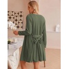 Ekouaer Pajamas for Women Set 3 Piece Soft Waffle Knit Loungewear Outfit(Army Green)