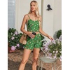 Ekouaer Pajamas for Women Set 3 Piece Soft Waffle Knit Loungewear Outfit(Green Christmas Pattern)
