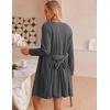 Ekouaer Pajamas for Women Set 3 Piece Soft Waffle Knit Loungewear Outfit(Grey)