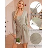 Ekouaer Pajamas for Women Set 3 Piece Soft Waffle Knit Loungewear Outfit(Khaki)