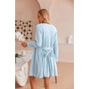 Ekouaer Pajamas for Women Set 3 Piece Soft Waffle Knit Loungewear Outfit(Light Blue)