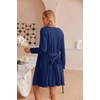 Ekouaer Pajamas for Women Set 3 Piece Soft Waffle Knit Loungewear Outfit(Navy Blue)