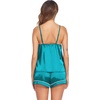 Ekouaer Pajamas for Women Set Silk Satin Pjs Sexy Lingerie Sleepwear(Beacock Blue)