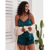 Ekouaer Pajamas for Women Set Silk Satin Pjs Sexy Lingerie Sleepwear(Green)