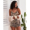 Ekouaer Pajamas for Women Set Silk Satin Pjs Sexy Lingerie Sleepwear(Leopard)