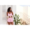 Ekouaer Pajamas for Women Set Silk Satin Pjs Sexy Lingerie Sleepwear(Pink Bow)