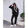 Ekouaer Pajamas for Women Set Soft Lounge Sets 2 Piece Pj Sets with Pockets(Black)