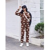 Ekouaer Pajamas for Women Set Soft Lounge Sets 2 Piece Pj Sets with Pockets(Bow Brown)