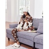 Ekouaer Pajamas for Women Set Soft Lounge Sets 2 Piece Pj Sets with Pockets(Bow Brown)