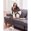 Ekouaer Pajamas for Women Set Soft Lounge Sets 2 Piece Pj Sets with Pockets(Brown)