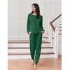 Ekouaer Pajamas for Women Set Soft Lounge Sets 2 Piece Pj Sets with Pockets(Dark Green)