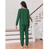 Ekouaer Pajamas for Women Set Soft Lounge Sets 2 Piece Pj Sets with Pockets(Dark Green)