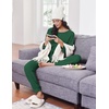 Ekouaer Pajamas for Women Set Soft Lounge Sets 2 Piece Pj Sets with Pockets(Dark Green)