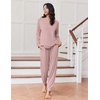 Ekouaer Pajamas for Women Set Soft Lounge Sets 2 Piece Pj Sets with Pockets(Dusty Rose)