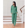 Ekouaer Pajamas for Women Set Soft Lounge Sets 2 Piece Pj Sets with Pockets(Green)