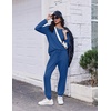 Ekouaer Pajamas for Women Set Soft Lounge Sets 2 Piece Pj Sets with Pockets(Navy Blue)