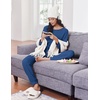 Ekouaer Pajamas for Women Set Soft Lounge Sets 2 Piece Pj Sets with Pockets(Navy Blue)
