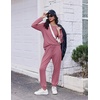 Ekouaer Pajamas for Women Set Soft Lounge Sets 2 Piece Pj Sets with Pockets(Pale Violet Red)