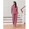Ekouaer Pajamas for Women Set Soft Lounge Sets 2 Piece Pj Sets with Pockets(Pale Violet Red)