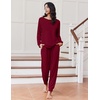Ekouaer Pajamas for Women Set Soft Lounge Sets 2 Piece Pj Sets with Pockets(Red)