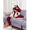 Ekouaer Pajamas for Women Set Soft Lounge Sets 2 Piece Pj Sets with Pockets(Red)
