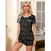 Ekouaer Pajamas for Womens Set 2 Piece Soft Sleepwear, Chest Pocket(Black Cat-1)
