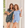 Ekouaer Pajamas for Womens Set 2 Piece Soft Sleepwear, Chest Pocket(Grey Stars)